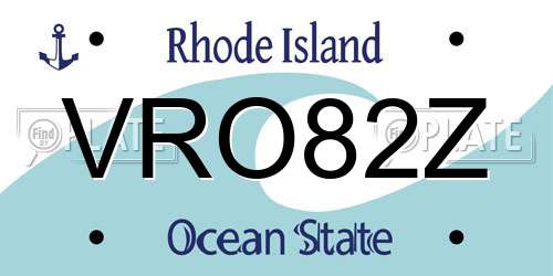 VRO82Z Rhode Island License Plate