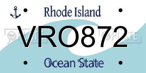 VRO872 Rhode Island License Plate