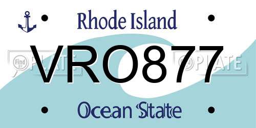 VRO877 Rhode Island License Plate