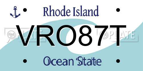 VRO87T Rhode Island License Plate