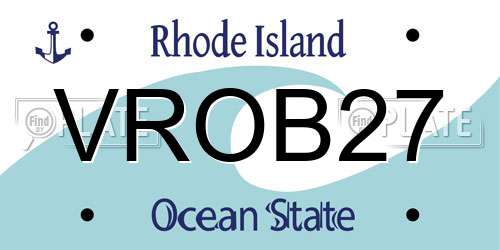 VROB27 Rhode Island License Plate