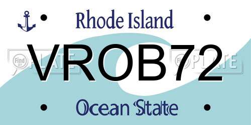 VROB72 Rhode Island License Plate