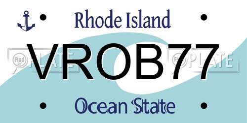 VROB77 Rhode Island License Plate
