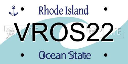 VROS22 Rhode Island License Plate