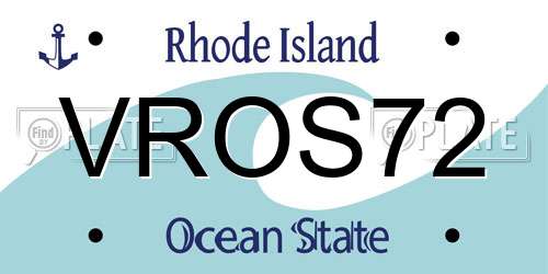 VROS72 Rhode Island License Plate