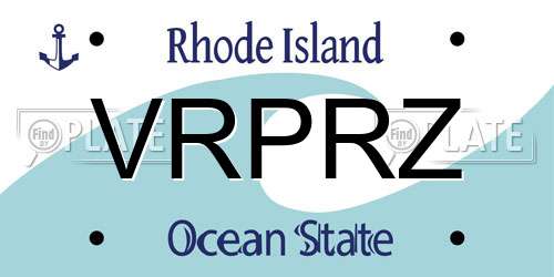 VRPRZ Rhode Island License Plate