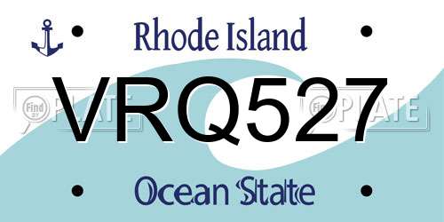 VRQ527 Rhode Island License Plate