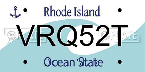 VRQ52T Rhode Island License Plate