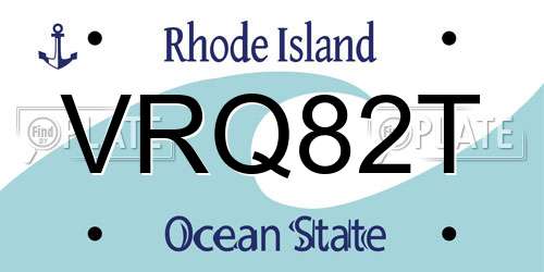 VRQ82T Rhode Island License Plate