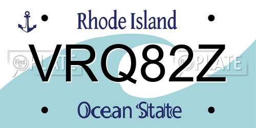 VRQ82Z Rhode Island License Plate