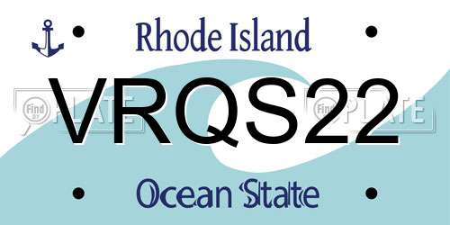 VRQS22 Rhode Island License Plate