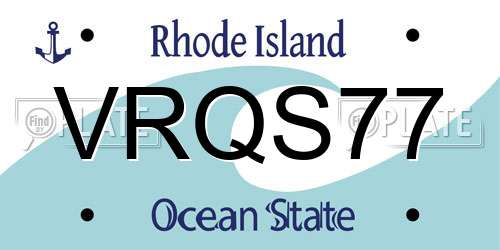 VRQS77 Rhode Island License Plate
