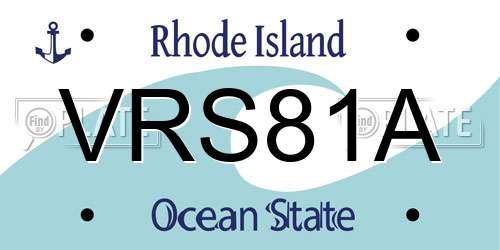 VRS81A Rhode Island License Plate