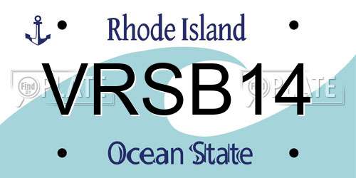 VRSB14 Rhode Island License Plate