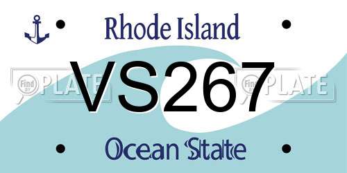 VS267 Rhode Island License Plate