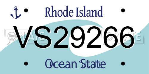 VS29266 Rhode Island License Plate