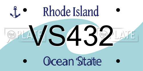VS432 Rhode Island License Plate