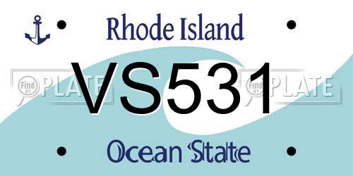 VS531 Rhode Island License Plate