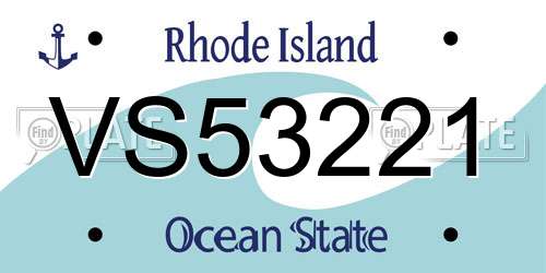 VS53221 Rhode Island License Plate