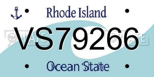 VS79266 Rhode Island License Plate