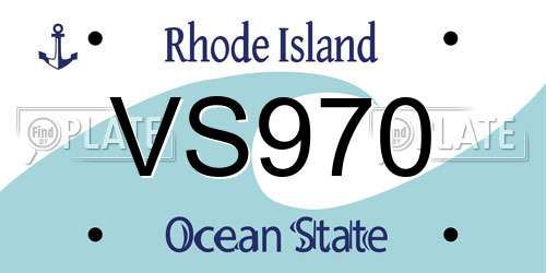 VS970 Rhode Island License Plate