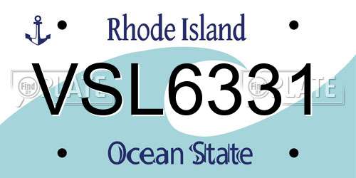 VSL6331 Rhode Island License Plate