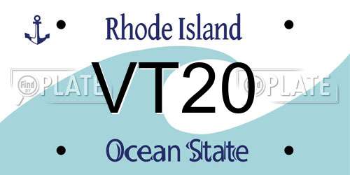 VT20 Rhode Island License Plate