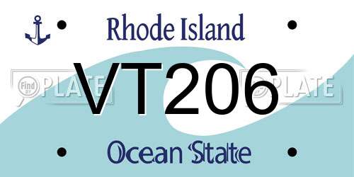 VT206 Rhode Island License Plate