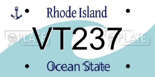 VT237 Rhode Island License Plate