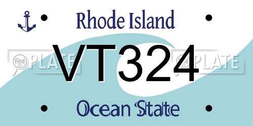 VT324 Rhode Island License Plate