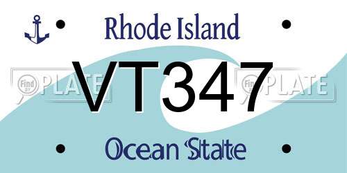 VT347 Rhode Island License Plate