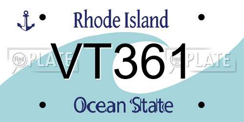 VT361 Rhode Island License Plate