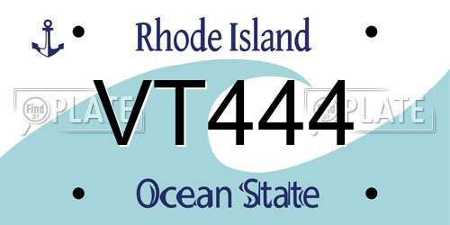 VT444 Rhode Island License Plate