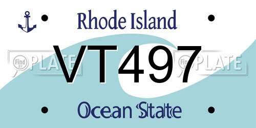 VT497 Rhode Island License Plate