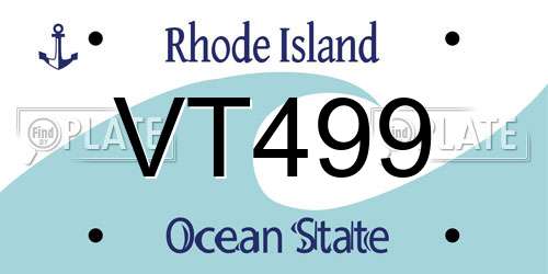 VT499 Rhode Island License Plate
