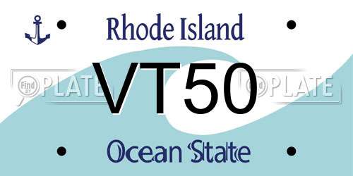 VT50 Rhode Island License Plate