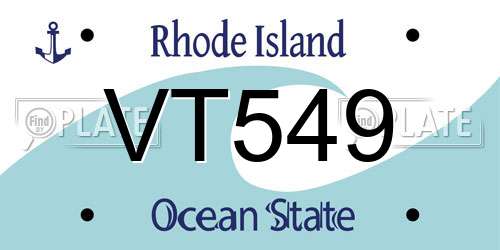 VT549 Rhode Island License Plate