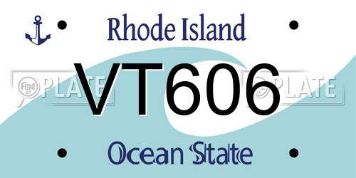 VT606 Rhode Island License Plate