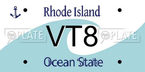 VT8 Rhode Island License Plate