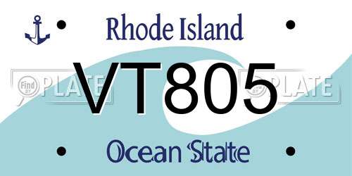 VT805 Rhode Island License Plate