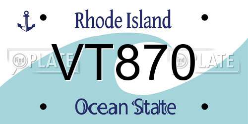 VT870 Rhode Island License Plate