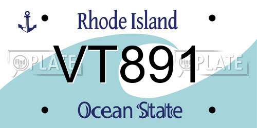 VT891 Rhode Island License Plate