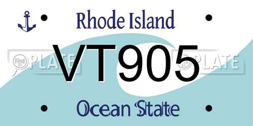 VT905 Rhode Island License Plate