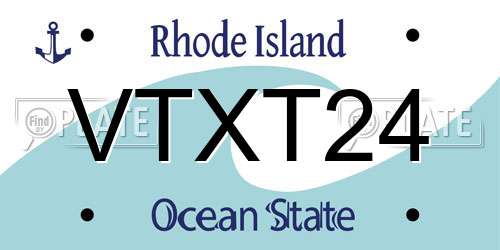 VTXT24 Rhode Island License Plate