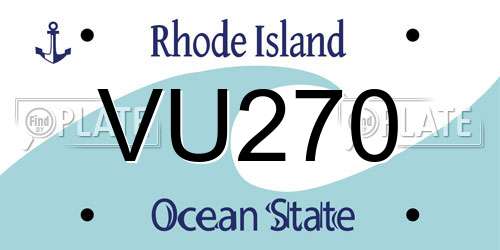 VU270 Rhode Island License Plate
