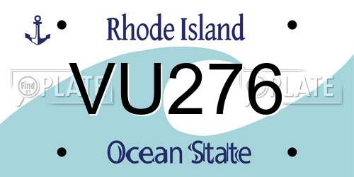 VU276 Rhode Island License Plate