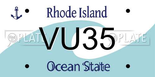 VU35 Rhode Island License Plate