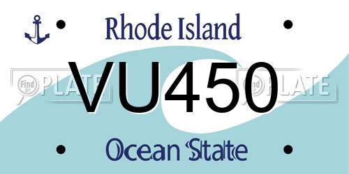 VU450 Rhode Island License Plate