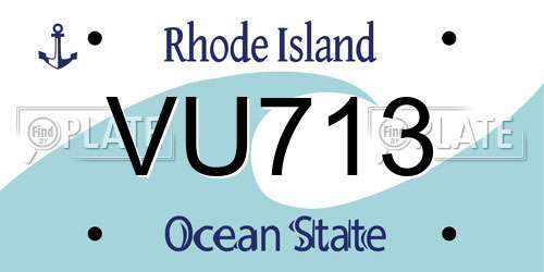 VU713 Rhode Island License Plate