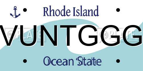 VUNTGGG Rhode Island License Plate